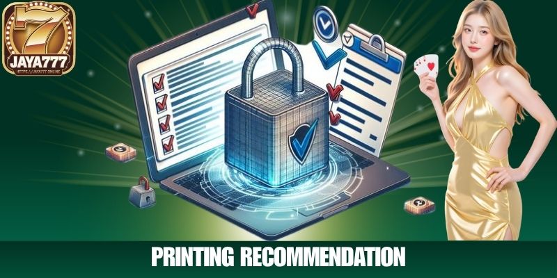 PRINTING RECOMMENDATION